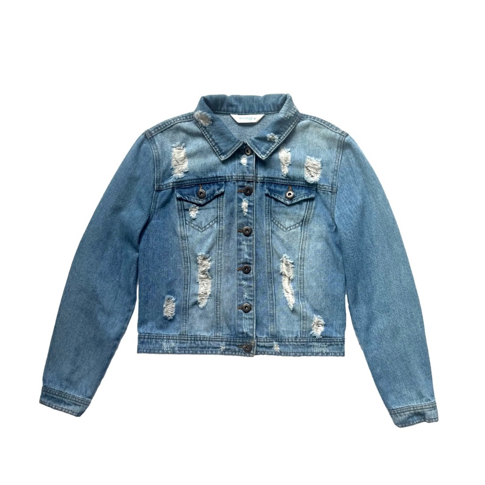 Highway Jeans Grunge Distressed Denim Jacket - Picture 1 of 5